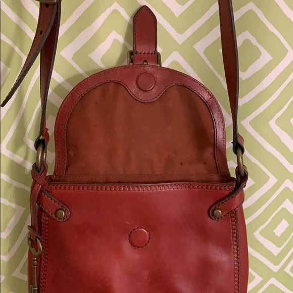 Fossil Red Leather Cross Body Purse - Picture 3 of 8